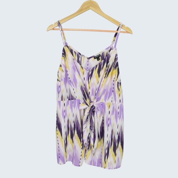 Torrid Tops - TORRID PURPLE AND YELLOW FRONT TIE DRESSY TANK TOP